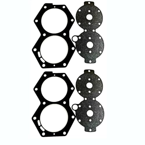 BBMTA Replacement 318358 318335 Head and Cover Gasket Fits Johnson Evinrude V4 85 88 90 100 110 112 115 135 140 HP Engines（2 Sets）