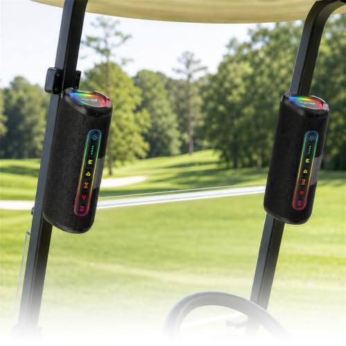 Image of Hupoaf Magnetic Bluetooth Speaker for Golf Cart, Outdoor Portable Speakers | 24H Playtime, IPX7 Waterproof, Strong Magnet for Golf Car, Loud Stereo Sound, Bike, Camping, Party, Beach, Gifts for Men