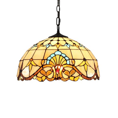 Lustre rétro classique baroque jaune 16 pouces à large diffusion pour grand balcon