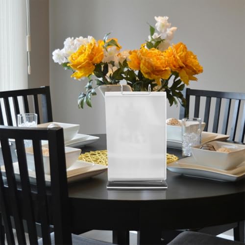 Porta menú de negocios de mesa de PVC, expositor abatible de diseño moderno, 3 unidades 5