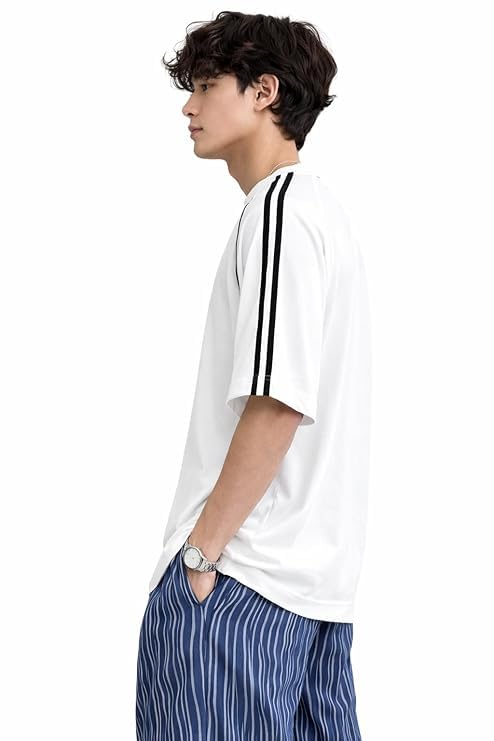 Image of Printed Men's Polycotton Relax Fit Round Neck T-Shirt | Half Sleeve Solid Casual & Gym Wear Comfortable Regular T-Shirt