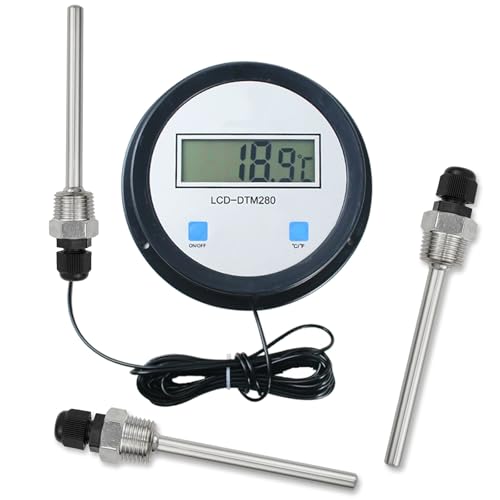 BEASAFY 2 Stück Tauchhülse G1/2 Zoll, 304 Edelstahl Tauchhülse, Tauchhülsen Temperaturfühler, Gewinde für Temperatursensor, Tauchschutzrohre für Thermoelemente (100mm)