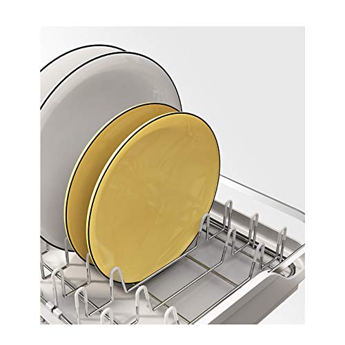 Foto von Joly Home Abtropfgestell zum Geschirr Chrom Abtropfhalter Erweiterbarem Abtropfgestell Geschirrabtropfgestell mit Abtropfschale und Besteckkorb
