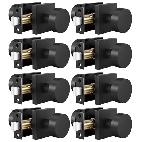 Goldenwarm Matte Black Closet Door Knobs Passage Door Knobs 8 Pack