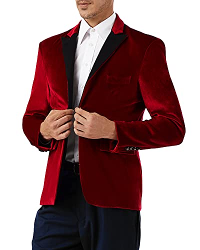 Ween Charm Mens Velvet Tuxedo Blazer Slim Fit Stylish Peak Suit Jacket Sport Coat #TOP1