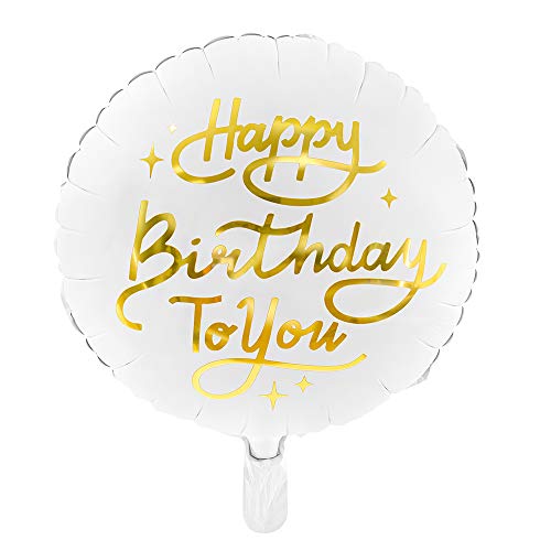 Globo en blanco con texto "Happy Birthday To You", 35 cm, accesorio para fiestas Cover
