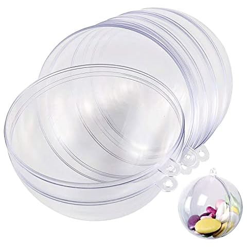 ZEONHEI 40 Set 3 Inch Clear Ornaments, Clear Plastic Fillable Christmas Ornaments Balls for Wedding Party Home Decor DIY Craft Cover