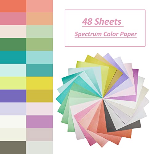 Livholic 48 Sheets Pastel Color Scrapbook Paper 12X12 Inch 24 Assorted Colored Card Stock 120Gsm 32Lb Rainbow Paper For Cardmaking, Assorted Color Shading Projects,Origami,Kids Crafts #TOP2