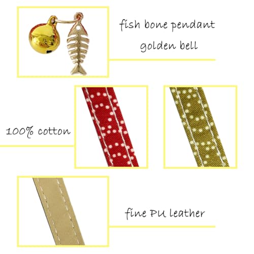 Collar de gato elegante estilo lazo japonés con dije de pez rojo 5
