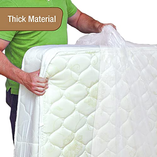 King Mattress Bags for Moving, Mattress Bag, Mattress Cover for Moving or Storage, Heavy Duty 2 Mil (90\" x 100\") - Made in USA - Mattress Storage Bag - Bed Plastic Protector for Moving