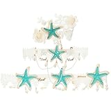 CHILDWEET Conjunto de 3 Diademas Estrella de Mar y Flores, Accesorio Cabello Femenino, Diseño Único y Decorativo en Encaje y Perlas Falsas, Adecuado para Bodas y Sesiones Fotográficas