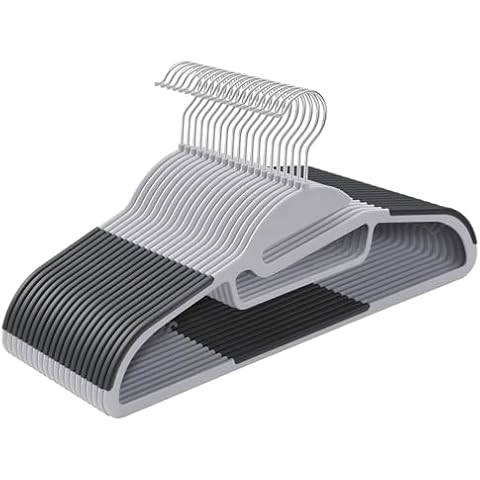 SONGMICS 20 Non-Slip Plastic Hangers Cover