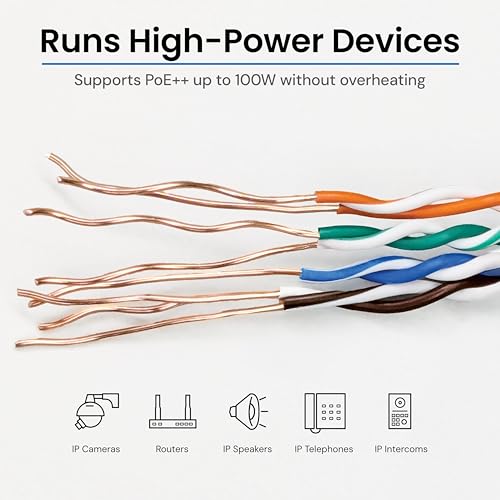 ICC Cat6 CMR Riser 1000ft - UTP 23AWG, 100% Solid Pure Copper, Unshielded, Bulk Ethernet Cable, PoE++, 500MHz, Reelex Pull Box, UL Certified, RoHS, TAA and NEC Compliant, White by ICC - Image 7