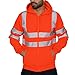 Produktbild Strungten Kapuzen-Sweatshirt mit hoher Sichtbarkeit, reflektierendes Band, Arbeits-Sweatshirt, Sicherheitsjacke, Arbeitskleidung mit Reisverschluss, Übergröße Warnjacke Warnschutzjacke Arbeitsjacke