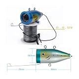 Kamera wędkarska, 9-calowy 15-metrowy echosonda z 1000TVL, podwodna kamera wędkarska, 15 białych diod LED + lamp podczerwonych do wędkowania pod lodem, w morzu i rzece(15M)