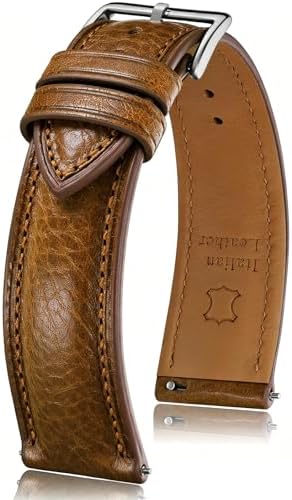 Getalia Italian leather Watch Band Tuscany Natural Vegetable-Tann...