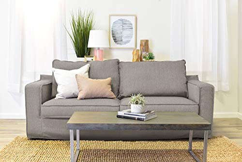 Serta Colton 85" Upholstered Living Room Sofa With Removable Slip Covers, Modern Track Arm Fabric Couch, Soft Comfortable Cushions, Linen Beige #TOP3