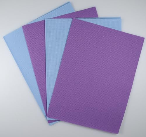 Image of KCS 4 /6 pc of 12 inch x 18 inch(30cmx45cm) 18CT Counted Cotton Aida Cloth Cross Stitch Fabric (4 pc,Lavender+Light Blue)