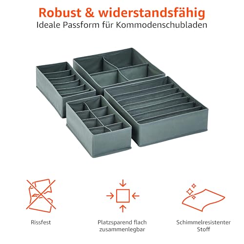 Amazon Basics Schubladen-Organizer Set, 4 Stück, Grau – Ansicht 4