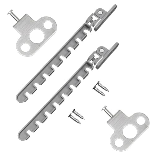 Lot de 2 verrous entrebâilleurs de fenêtre à position réglable, régulateur d'inclinaison pour fenêtres, convient pour fenêtre ou porte en bois/métal, plastique rigide – 8 fentes (18 cm réglable)