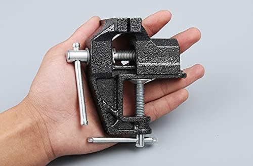 BUYSK Mini Table Bench Vice Clamp for Jewelry Model Making DIY Repairs Modelling Painting and Crafting-Black (cast Iron(32mm))