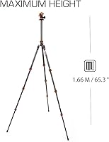 Vista 2 de 3 Legged Thing Punks Billy 2.0 - Trípode de fibra de carbono para viajes, compacto y ajustable, con tres patas desmontables, color cobre/negro