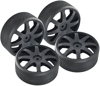 Delrin Front+Rear Drift Rims (8-Poles) For Team Losi 1/24 Micro SCT - 4Pc Set Black