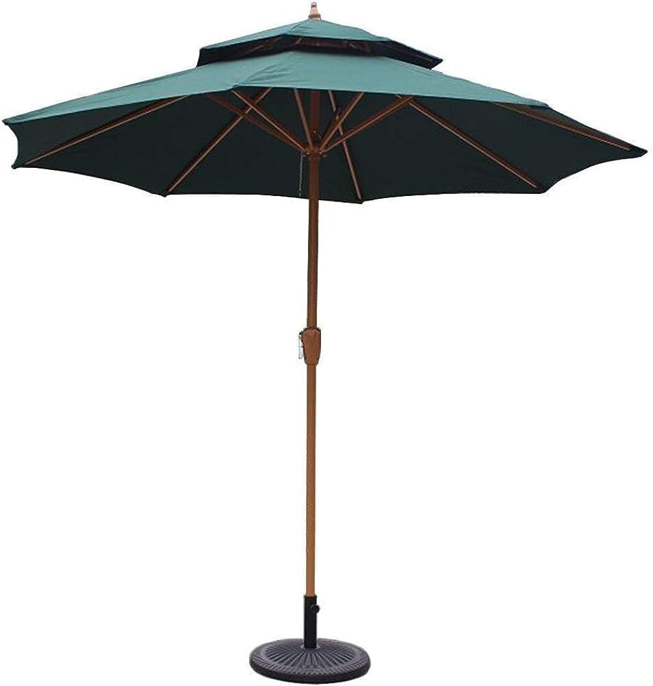 Garden Parasol Umbrella Beach Umbrella Double Top Garden Patio Umbrella with Crank Handle Sun Shade Waterproof Protection for Terrace Balcony Pool Beach