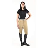 TuffRider Women's Ribb Knee Patch Breeches (Regular), Black, 28