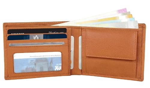 Image of Pu Leather Wallet for Men and Boys Alphabet Name Wallet Gifts for Men | Personalized with Name & Charm Purse - (Color-Tan) (P, Tan)