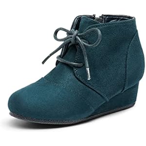 DREAM PAIRS Girls Low Wedge Heel Booties Side Zipper Ankle Boots Toddler/Little Kid/Big Kid 11 Little Kid Taupe