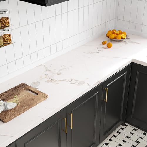 Vinilo de mármol blanco impermeable y grueso papel autoadhesivo lavable para encimeras 2