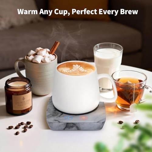 Image of VOBAGA Mug Warmer, Coffee Cup Warmer for Desk Auto Shut Off After 4 Hours, Candle Warmer with Three-Temp Settings, Coffee Mug Warmer for Cocoa Tea Ideal Coffee Gift Birthday