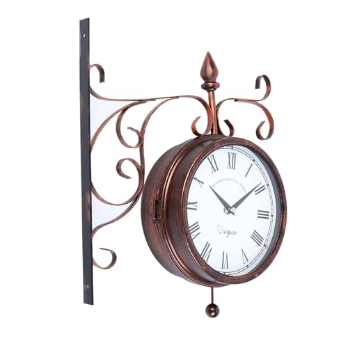 Horloge murale étanche for jardin double face lisible et silencieuse - 6