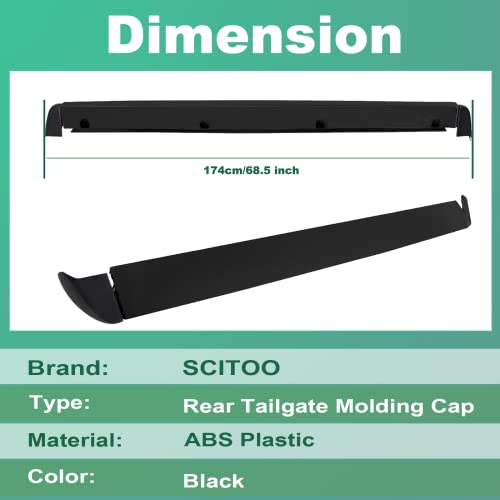 SCITOO Matte Black PU Rear Tailgate Cover Protector Wing Spoiler Lip Replacement fit for 1999-2006 for Chevy Silverado Sierra by SCITOO - Image 2