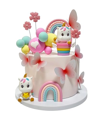 Conjunto de decoração de bolo de unicórnio, decoração mágica de unicórnio para festas de aniversário