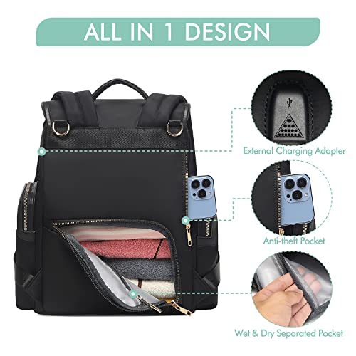 Mvscocean Diaper Bag Backpack,Quilted Diaper Backpack With Usb Charging Port & Stroller Hook,Diaper Bags For Baby Boys Girls (Black) #TOP3