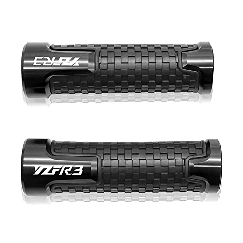 Poignées de guidon de moto CNC antidérapantes pour YZF-R3 noir