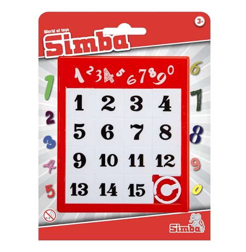Simba Puzzle scorrevole con numeri, gioco retrò, giocattolo classico, 11,5 x 13,5 cm, anti-stress, numero da 1 a 15, dai 3 anni in su