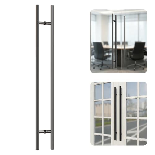 Ranbo 48" Push Pull Door Handle, Fingerprint-Resistant Matte Black Finish