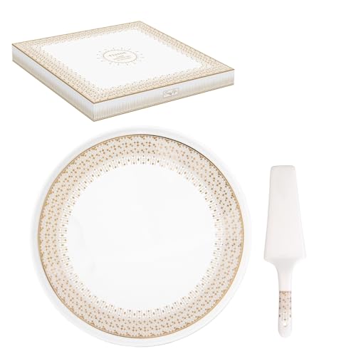 COFFRET PLAT A TARTE Ø 32CM AVEC PELLE EN PORCELAINE FESTIVE