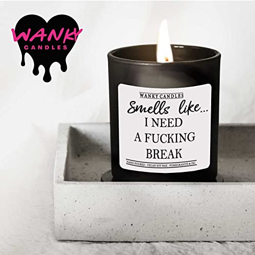 Funny Candle Relatable Humour Smells Like Collection Black Jar Soy Wax Strong Scent Life Mood Stress Work Break Burnout (I Need a Break) - Image 2