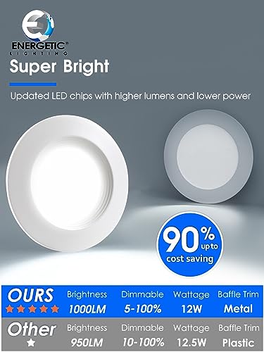 Energetic Lighting 12 Pack 5/6 Inch 5Cct Led Recessed Lighting Retrofit thumb #4
