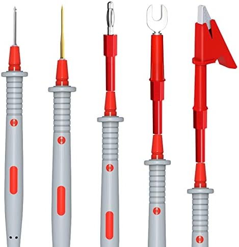 Cleqee Multimeter Test Leads Kit 21PCS Electrical Test Cables with Alligator Clips Test Hook Clips SMD Test Probe Tweezer Leads Spade Plug Banana Plug Replaceable Needles Pins