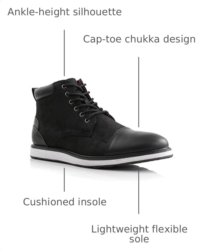 Image of Ferro Aldo Men's Chukka Sneaker Boot | Casual Cap Toe Ankle Boot Hybrid with Lightweight Sole |