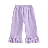 Girls Pants Plaid Wide Leg Toddler Flare Pants Elastic Waist Hem Bottoms 9m 12m 18m 24m 2t 3t 4t 5t Baby Outfits (Purple, 2-3 Years)