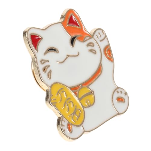 Broche chat de la fortune pour femmes en alliage doré
