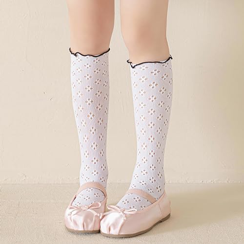 Hollowout Kneehigh Socks AntiSlip MidCalf Spring Soft Thin Child Lace Flower Kneehigh Socks For Girl4