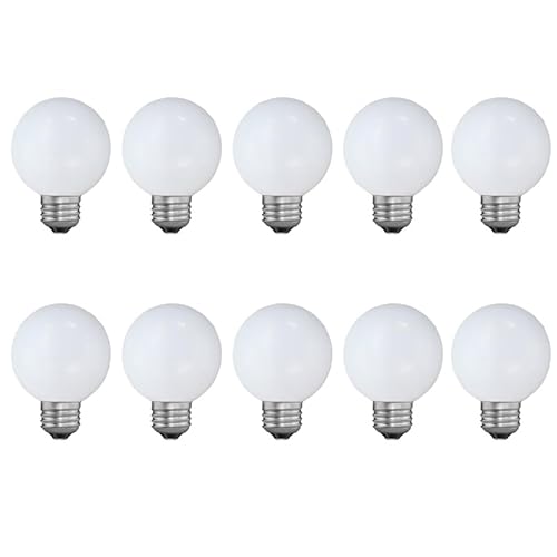 Jiotouhu E27 LED Light Bulb G60 Golf Ball Bulb 3W E27 Standard Screw Bulb Warm White 3000K Not Dimmable 30W Equivalent Energy Saving Light Bulbs for Home Bedroom Courtyard Garden 10Pack