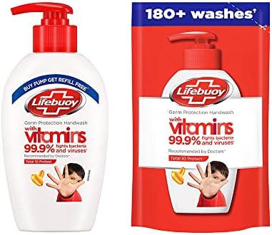 Lifebuoy Total 10 Germ Protection Handwash 190 ml With Refill Pouch 185 ml Free